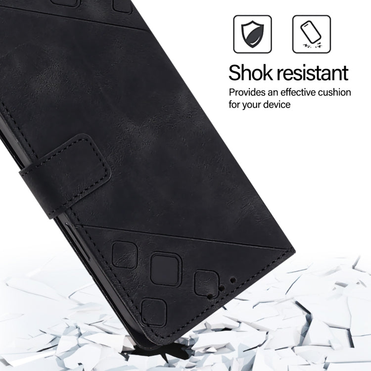 For iPhone SE 2024 Skin-feel Embossed Leather Phone Case(Black) - More iPhone Cases by buy2fix | Online Shopping UK | buy2fix