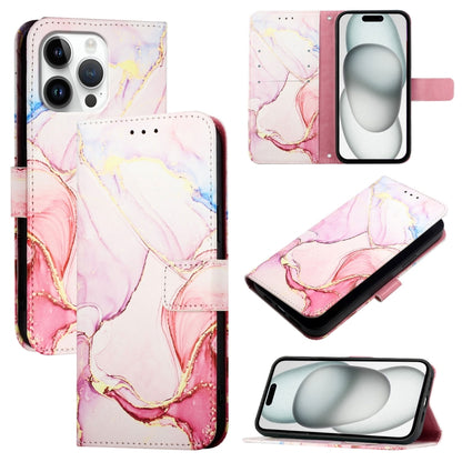 For iPhone 16 Pro Max PT003 Marble Pattern Flip Leather Phone Case(Rose Gold LS005) - iPhone 16 Pro Max Cases by buy2fix | Online Shopping UK | buy2fix