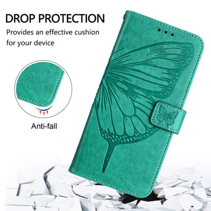 For iPhone 16 Embossed Butterfly Leather Phone Case(Green) - iPhone 16 Cases by buy2fix | Online Shopping UK | buy2fix