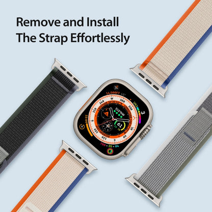 For Apple Watch SE 2022 44mm DUX DUCIS YJ Series Nylon Watch Band(Orange Beige) - Watch Bands by DUX DUCIS | Online Shopping UK | buy2fix