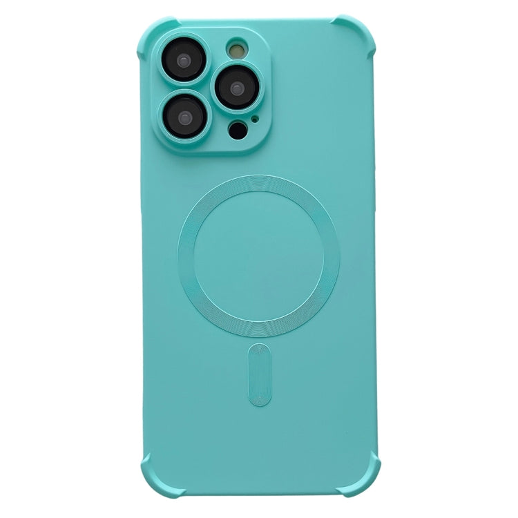 For iPhone 16 Pro Max Four Corner Shockproof Skin Feel MagSafe Magnetic Phone Case(Cyan Blue) - iPhone 16 Pro Max Cases by buy2fix | Online Shopping UK | buy2fix