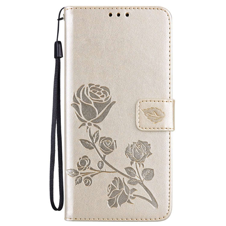 For Xiaomi Redmi A3 Rose Embossed Flip PU Leather Phone Case(Gold) - Xiaomi Cases by buy2fix | Online Shopping UK | buy2fix