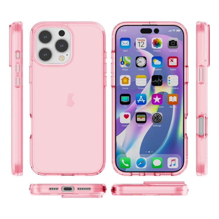 For iPhone 16 Pro Shockproof Terminator Transparent Phone Case(Pink) - iPhone 16 Pro Cases by buy2fix | Online Shopping UK | buy2fix