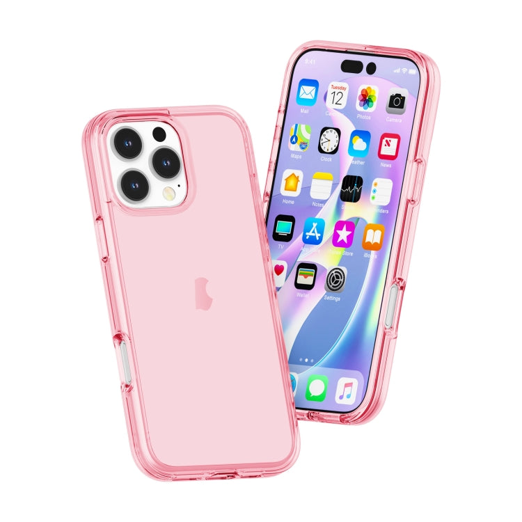 For iPhone 16 Pro Shockproof Terminator Transparent Phone Case(Pink) - iPhone 16 Pro Cases by buy2fix | Online Shopping UK | buy2fix