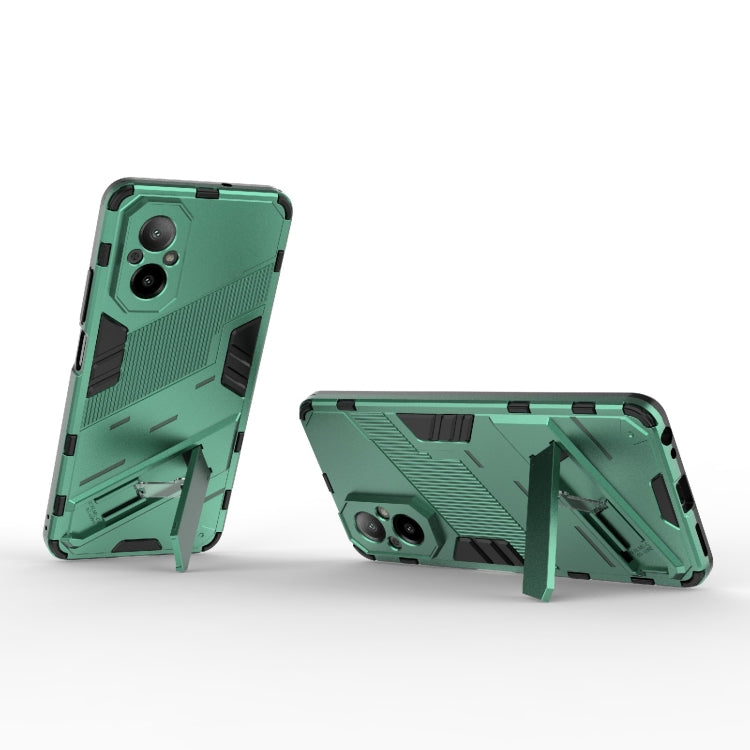 For Realme C67 4G Global Punk Armor 2 in 1 PC + TPU Phone Case with Holder(Green) - Realme Cases by buy2fix | Online Shopping UK | buy2fix