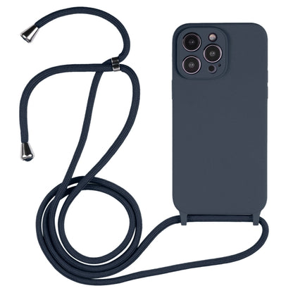 For iPhone 16 Pro Max Crossbody Lanyard Liquid Silicone Case(Midnight Blue) - iPhone 16 Pro Max Cases by buy2fix | Online Shopping UK | buy2fix