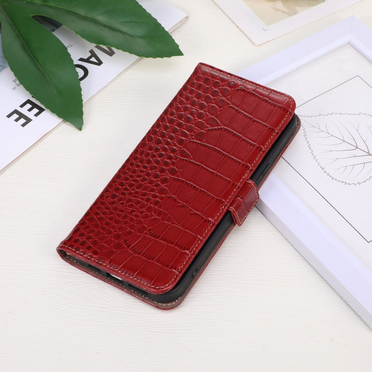 For OnePlus Nord 13 Crocodile Top Layer Cowhide Leather Phone Case(Red) - OnePlus Cases by buy2fix | Online Shopping UK | buy2fix