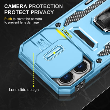 For iPhone 16 Armor PC + TPU Camera Shield Phone Case(Light Blue) - iPhone 16 Cases by buy2fix | Online Shopping UK | buy2fix