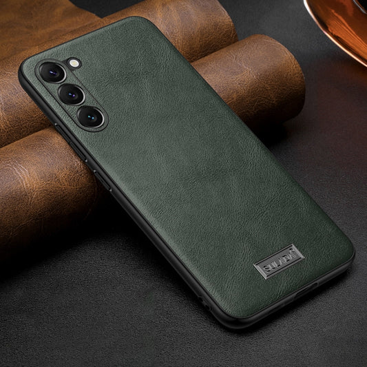 For Samsung Galaxy S25+ 5G SULADA Shockproof TPU Hybrid Handmade Leather Phone Case(Green) - Galaxy S25+ 5G Cases by SULADA | Online Shopping UK | buy2fix