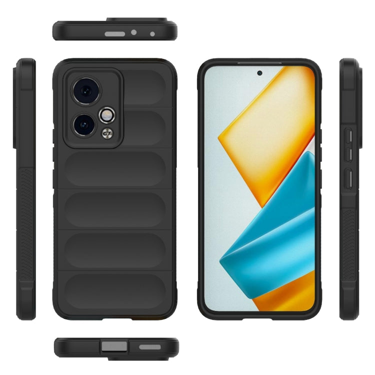 For Honor 90 GT 5G Magic Shield TPU + Flannel Phone Case(Black) - Honor Cases by buy2fix | Online Shopping UK | buy2fix