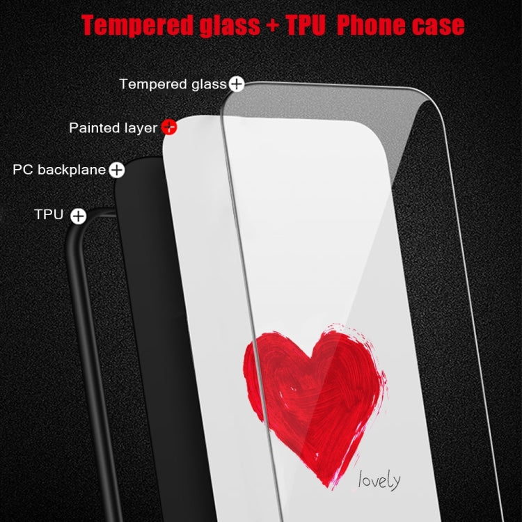 For iPhone 16 Pro Max Colorful Painted Glass Phone Case(Love) - iPhone 16 Pro Max Cases by buy2fix | Online Shopping UK | buy2fix