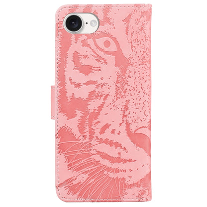 For iPhone SE 2024 Tiger Embossing Pattern Leather Phone Case(Pink) - More iPhone Cases by buy2fix | Online Shopping UK | buy2fix