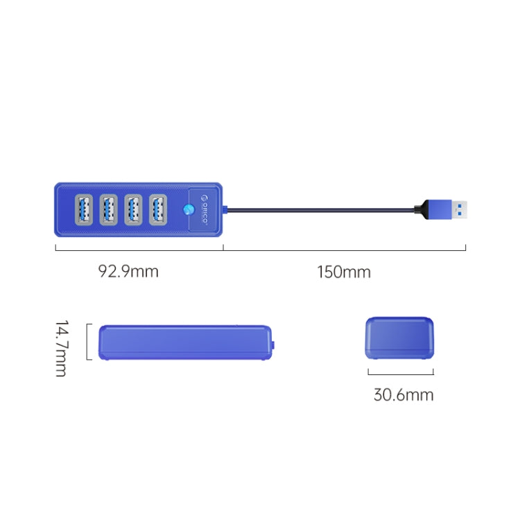 ORICO PW4U-C3 4 in 1 USB to USB Multifunctional Docking Station HUB Adapter (Blue) - USB HUB by ORICO | Online Shopping UK | buy2fix