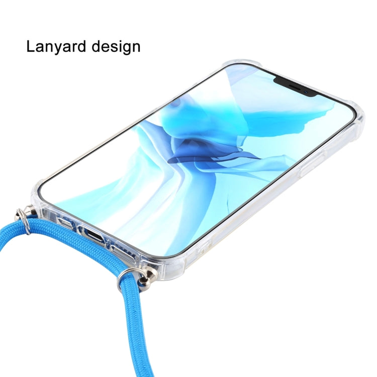 For iPhone 16 Pro Four-Corner Shockproof Transparent TPU Case with Lanyard(Black Gold) - iPhone 16 Pro Cases by buy2fix | Online Shopping UK | buy2fix