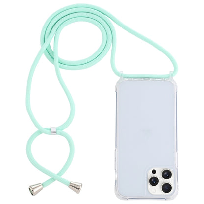 For iPhone 16 Pro Max Transparent Acrylic Airbag Shockproof Phone Protective Case with Lanyard(Mint Green) - iPhone 16 Pro Max Cases by buy2fix | Online Shopping UK | buy2fix