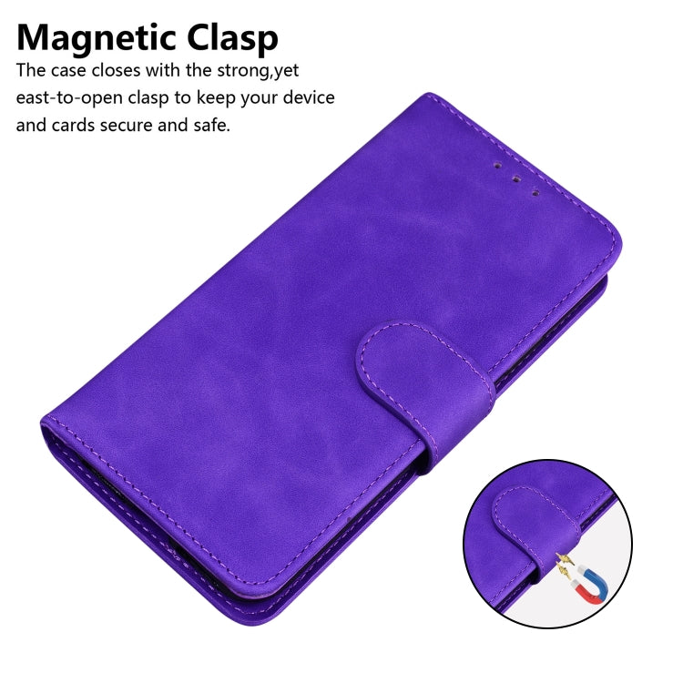 For Infinix Hot 40 / 40 Pro Skin Feel Pure Color Flip Leather Phone Case(Purple) - Infinix Cases by buy2fix | Online Shopping UK | buy2fix