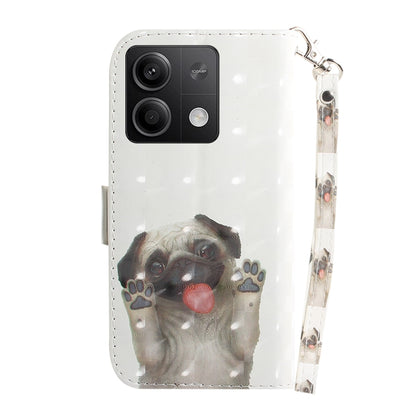For Xiaomi Redmi Note 13 5G 3D Colored Horizontal Flip Leather Phone Case(Pug) - Note 13 Cases by buy2fix | Online Shopping UK | buy2fix
