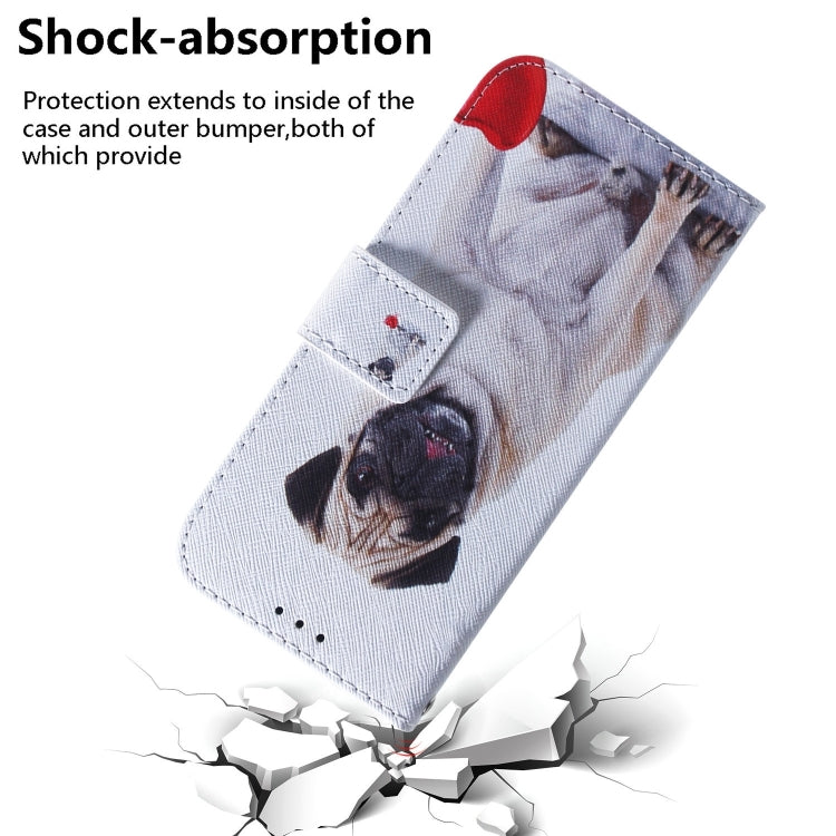 For iPhone 16 Pro Max Coloured Drawing Flip Leather Phone Case(Pug) - iPhone 16 Pro Max Cases by buy2fix | Online Shopping UK | buy2fix