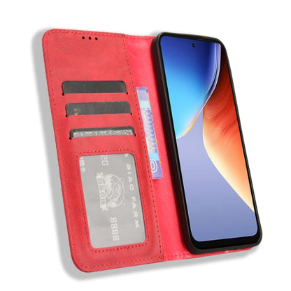 For Blackview A96 Magnetic Buckle Retro Texture Leather Phone Case(Red) - More Brand by buy2fix | Online Shopping UK | buy2fix