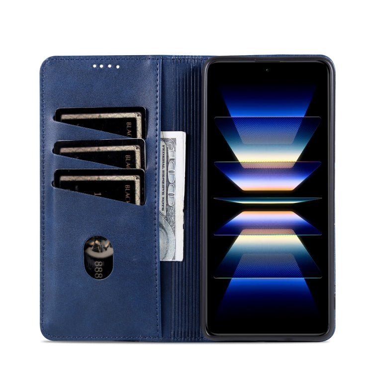 For Samsung Galaxy S24 5G AZNS Magnetic Calf Texture Flip Leather Phone Case(Dark Blue) - Galaxy S24 5G Cases by AZNS | Online Shopping UK | buy2fix