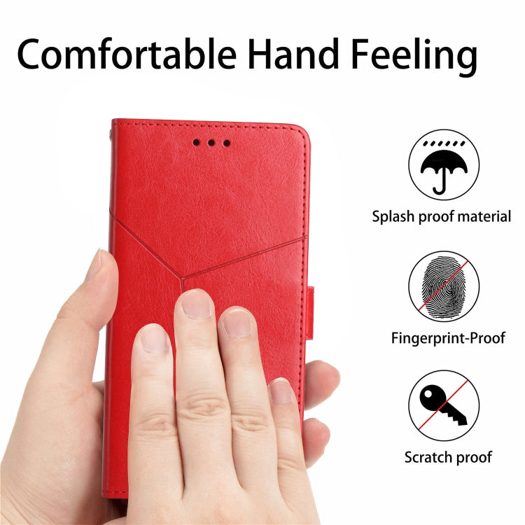 For Google Pixel 9 Pro XL Y-shaped Pattern Flip Leather Phone Case(Red) - Google Cases by buy2fix | Online Shopping UK | buy2fix