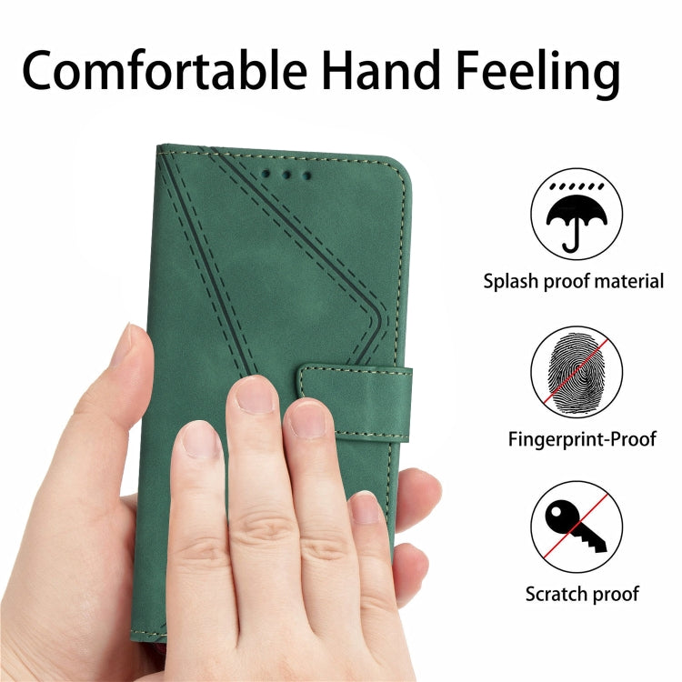 For Samsung Galaxy M34 5G Stitching Embossed Leather Phone Case(Green) - Galaxy Phone Cases by buy2fix | Online Shopping UK | buy2fix