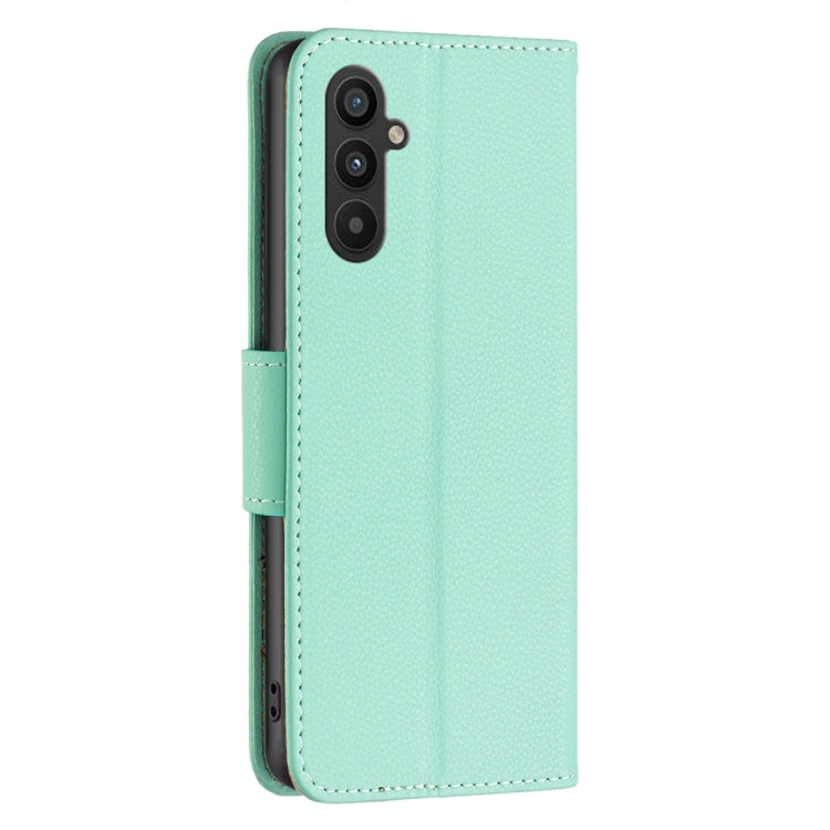 For Samsung Galaxy A34 5G Litchi Texture Pure Color Flip Leather Phone Case(Green) - Galaxy Phone Cases by buy2fix | Online Shopping UK | buy2fix