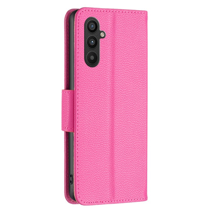 For Samsung Galaxy A34 5G Litchi Texture Pure Color Flip Leather Phone Case(Rose Red) - Galaxy Phone Cases by buy2fix | Online Shopping UK | buy2fix