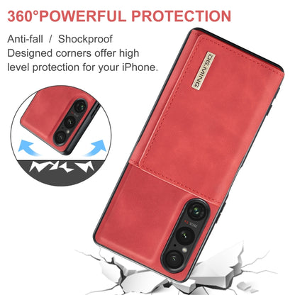 For Sony Xperia 1 VI DG.MING M1 Series 3-Fold Multi Card Wallet + Magnetic Phone Case(Red) - Sony Cases by DG.MING | Online Shopping UK | buy2fix