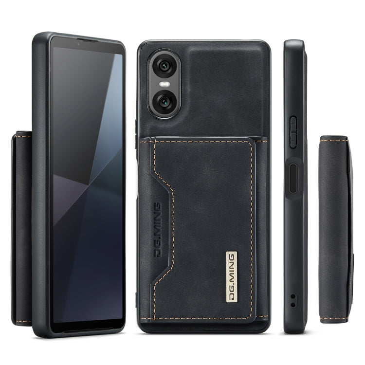 For Sony Xperia 10 VI DG.MING M2 Series 3-Fold Multi Card Bag + Magnetic Phone Case(Black) - Sony Cases by DG.MING | Online Shopping UK | buy2fix