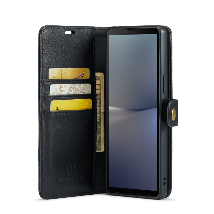 For Sony Xperia 10 V DG.MING Crazy Horse Texture Detachable Magnetic Leather Phone Case(Black) - Sony Cases by DG.MING | Online Shopping UK | buy2fix