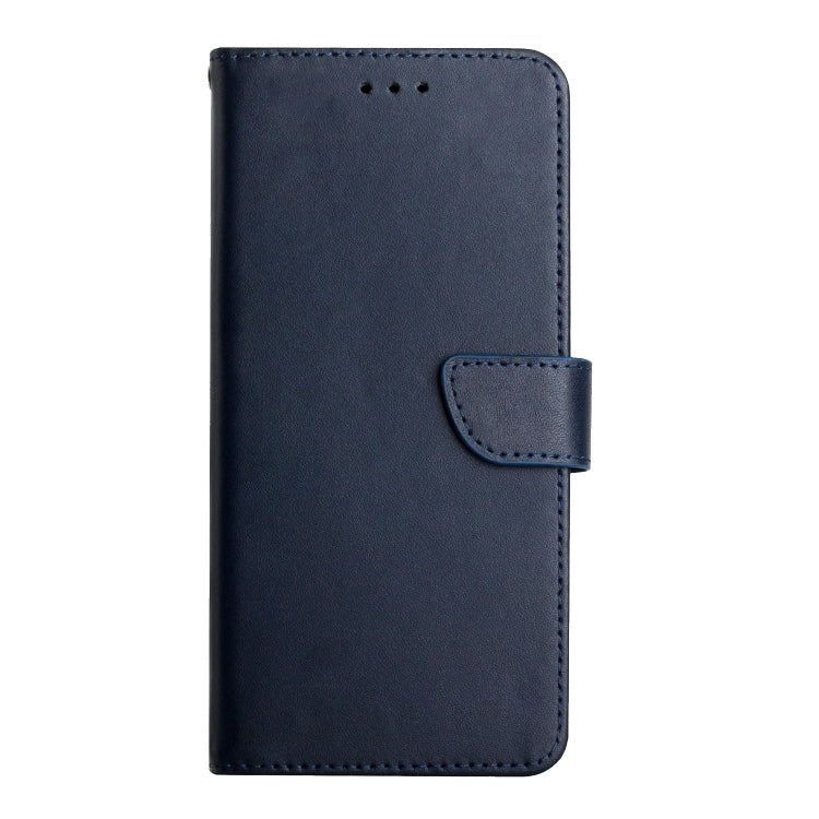 For OPPO A18 / A38 4G HT02 Genuine Leather Fingerprint-proof Flip Phone Case(Blue) - A18 Cases by buy2fix | Online Shopping UK | buy2fix