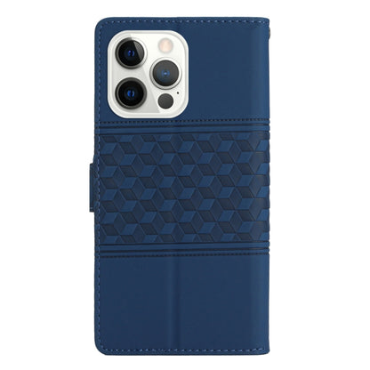 For iPhone 16 Pro Max Diamond Embossed Skin Feel Leather Phone Case(Dark Blue) - iPhone 16 Pro Max Cases by buy2fix | Online Shopping UK | buy2fix