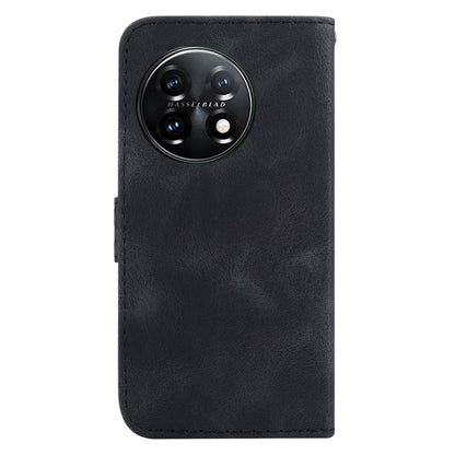 For OnePlus 11 Seven-shaped Embossed Leather Phone Case(Black) - OnePlus Cases by buy2fix | Online Shopping UK | buy2fix