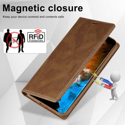 For Samsung Galaxy S24+ LC.IMEEKE RFID Anti-theft Leather Phone Case(Brown) - Galaxy S24+ 5G Cases by LC.IMEEKE | Online Shopping UK | buy2fix