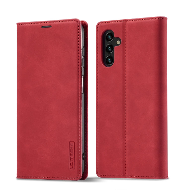 For Samsung Galaxy S23 FE 5G LC.IMEEKE Strong Magnetism Microfiber Leather Phone Case(Red) - Galaxy S23 FE 5G Cases by LC.IMEEKE | Online Shopping UK | buy2fix