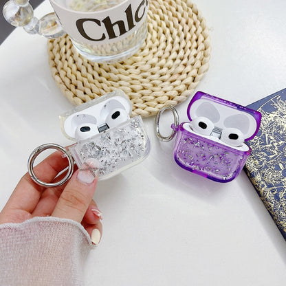 For AirPods Pro 2 Silver Foil Epoxy Bluetooth Earphone Protective Case(Purple) - For AirPods Pro 2 by buy2fix | Online Shopping UK | buy2fix