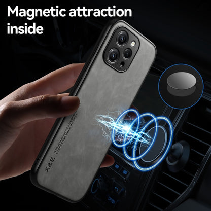 For Xiaomi Redmi Note 13 4G Skin Feel Magnetic Leather Back Phone Case(Light Grey) - Note 13 Cases by buy2fix | Online Shopping UK | buy2fix