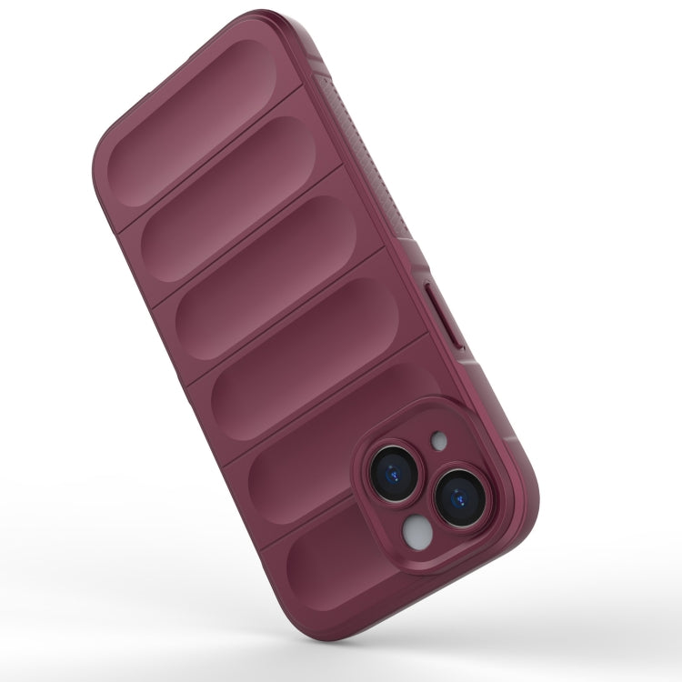 For iPhone 15 Magic Shield TPU + Flannel Phone Case(Purple) - iPhone 15 Cases by buy2fix | Online Shopping UK | buy2fix