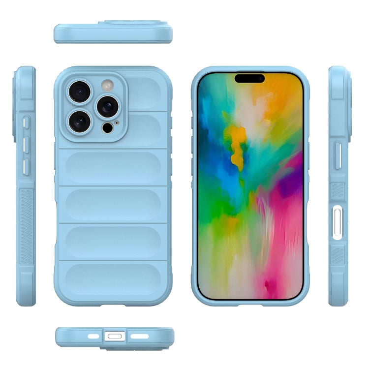 For iPhone 16 Pro Magic Shield TPU + Flannel Phone Case(Light Blue) - iPhone 16 Pro Cases by buy2fix | Online Shopping UK | buy2fix