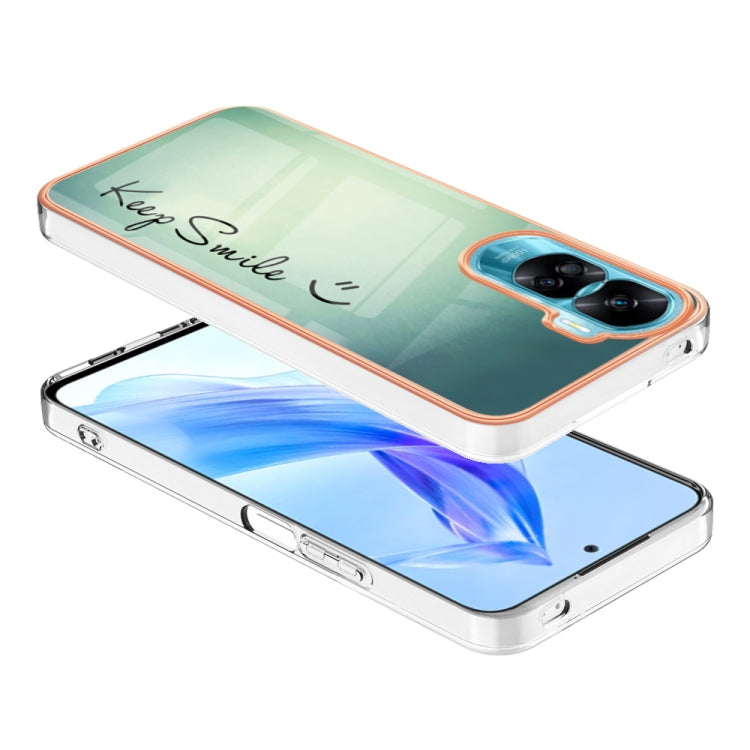 For Honor 90 Lite 5G Electroplating Marble Dual-side IMD Phone Case(Smile) - Honor Cases by buy2fix | Online Shopping UK | buy2fix