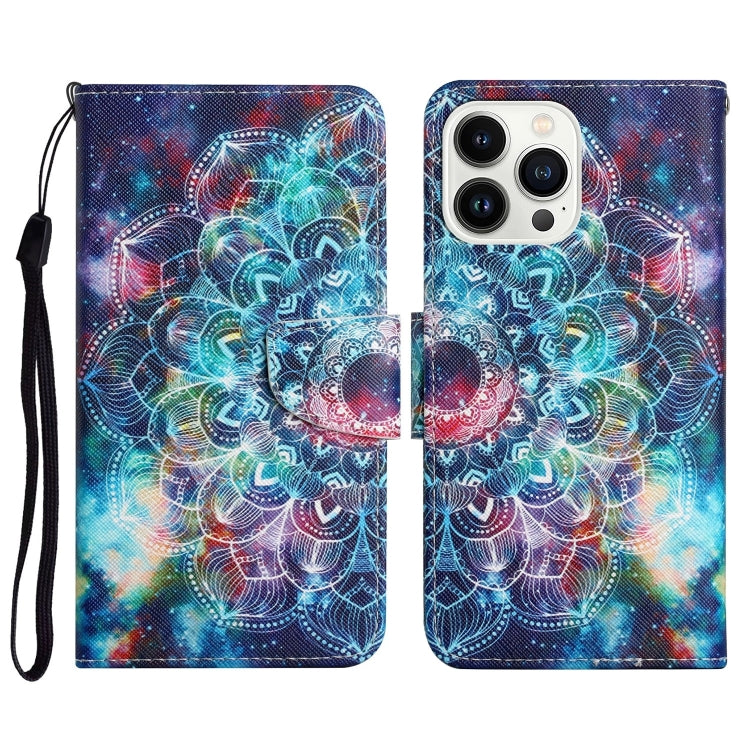 For iPhone 16 Pro Max 3D Colored Drawing Flip Leather Phone Case(Star Mandala) - iPhone 16 Pro Max Cases by buy2fix | Online Shopping UK | buy2fix