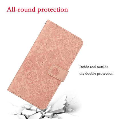 For iPhone 16 Ethnic Style Embossed Pattern Leather Phone Case(Pink) - iPhone 16 Cases by buy2fix | Online Shopping UK | buy2fix