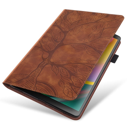 For Samsung Galaxy Tab S9+ Life Tree Series Horizontal Flip Leather Tablet Case(Brown) - Galaxy Tab S9+ Cases by buy2fix | Online Shopping UK | buy2fix