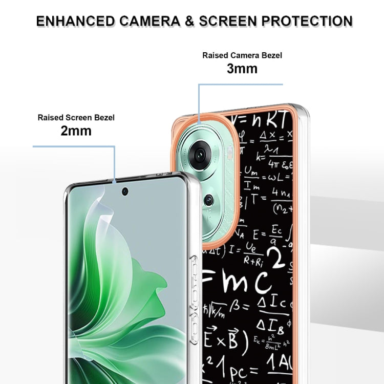 For OPPO Reno11 5G Global Electroplating Marble Dual-side IMD Phone Case(Equation) - Reno11 Cases by buy2fix | Online Shopping UK | buy2fix