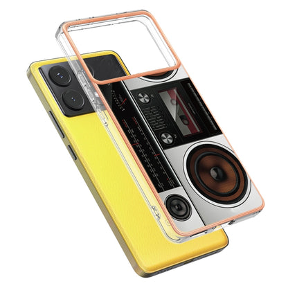 For Xiaomi Poco X6 Pro / Redmi K70E Electroplating Marble Dual-side IMD Phone Case(Retro Radio) - K70E Cases by buy2fix | Online Shopping UK | buy2fix