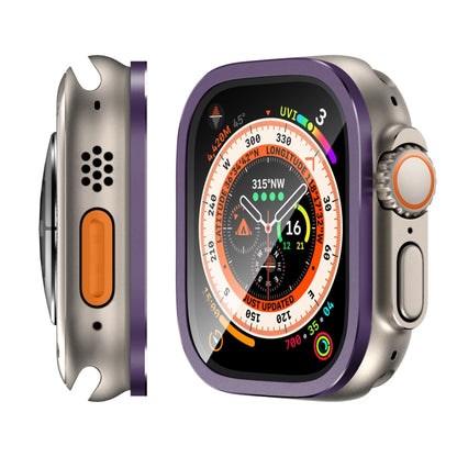 For Apple Watch Ultra 49mm Aluminum Alloy Frame Integrated Tempered Film(Purple) - Others by buy2fix | Online Shopping UK | buy2fix