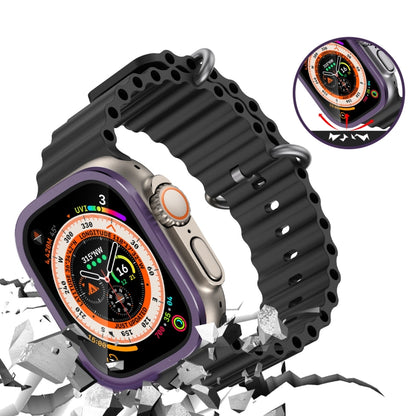 For Apple Watch Ultra 49mm Aluminum Alloy Frame Integrated Tempered Film(Purple) - Others by buy2fix | Online Shopping UK | buy2fix