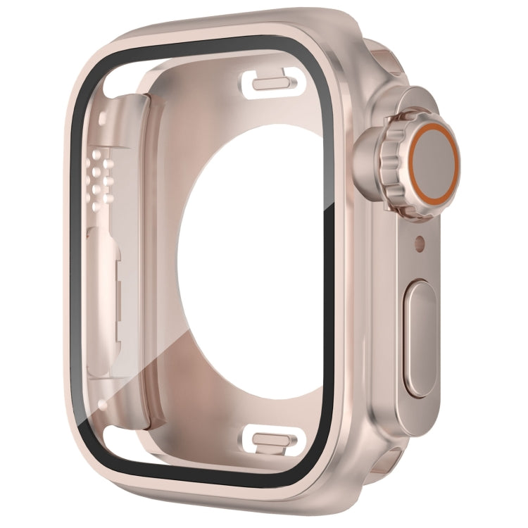 For Apple Watch Series 6 / 5 / 4 / SE 44mm Change to Ultra 49mm Waterproof All-Inclusive Film Hybrid PC Watch Case(Rose Gold) - Watch Cases by buy2fix | Online Shopping UK | buy2fix