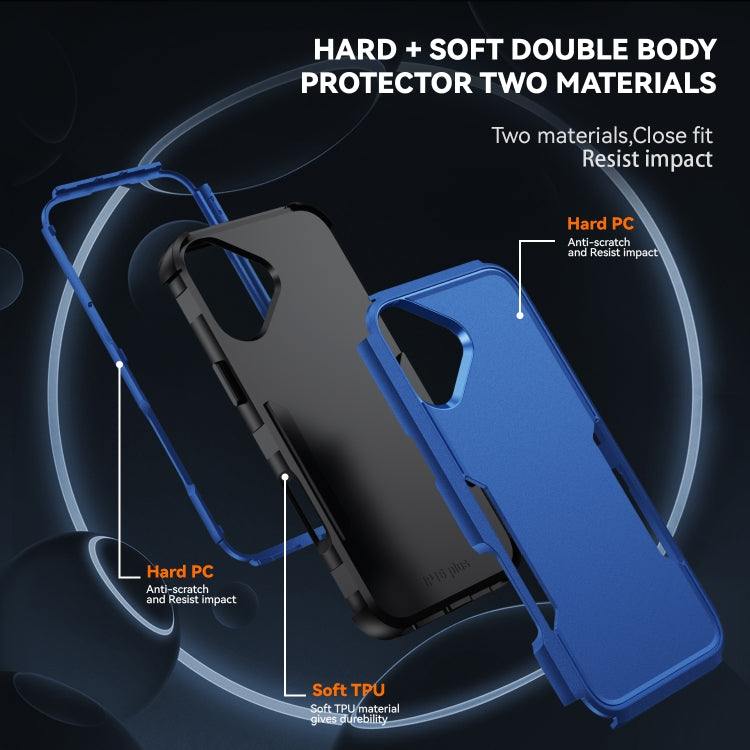 For iPhone 16 Commuter Shockproof TPU + PC Phone Case(Royal Blue+Black) - iPhone 16 Cases by buy2fix | Online Shopping UK | buy2fix